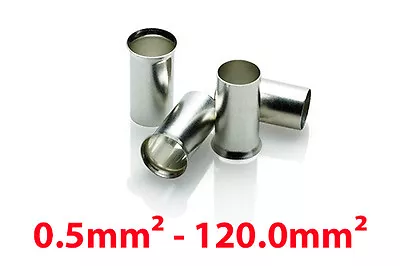 £1.99 • Buy Uninsulated Bootlace Ferrules - Cord End Cable Crimps 0.5mm To 120mm Choose Qty