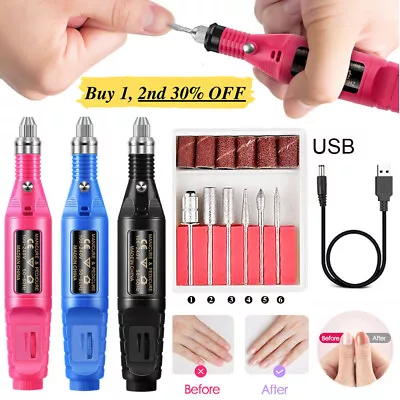 Electric Nail Drill Bits File Tool Machine Acrylic Art Manicure Pen Shaper Kit • $9.99