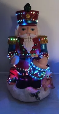 Vintage Illuminated Nutcracker Christmas Figurine Fiber Optic Color Changing • $10.92