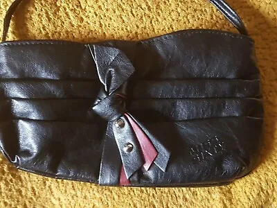 VTG Black  MISS SIXTY  Soft Faux Leather Cluch Evening Bag Used One Night VGC • £9.50