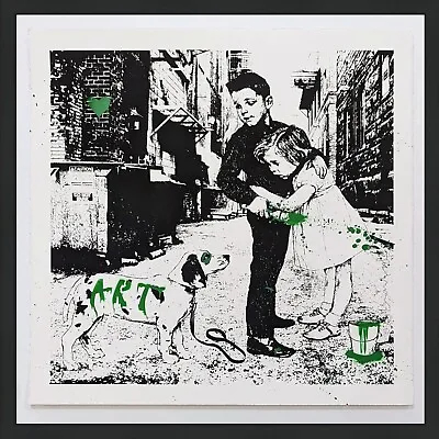 Mr. Brainwash  Pup Art (green)  2012 | Rare Signed Screen Print | Hand Finished • $5950