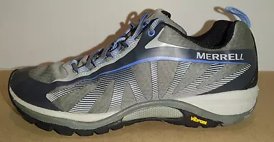 Merrell Siren Edge Womens Size 9 Grey Blue Trail Hiking Shoes Low Top J35516 • $25