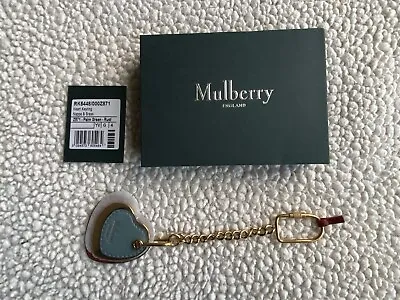 Mulberry Bnwt Triple Heart Keyring Bag Charm Palm Green Brass Rust Hearts • £55