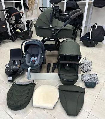 Babystyle Egg Full Travel System In Forest Green -Maxi Cosi 360 Pebble Car Seat  • £650