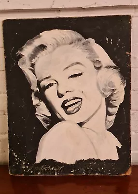 Vintage Monochrome Oil On Board Portrait Of Marilyn Monroe (Indistinctly Signed) • £85