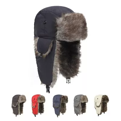 Men Women Winter Fur Hat Russian Ushanka Windproof Snow Ski Ear Flap Mask Cap • $7.69