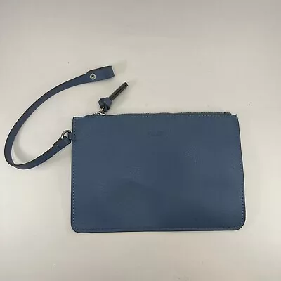 Zara Basic Collection Blue Make Up Bag Cosmetic Toiletries Faux Leather Zip • $8.99