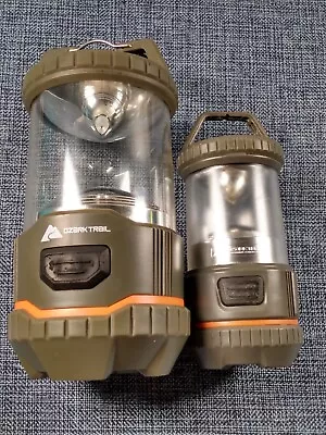 Ozark Trail 200 Lumen LED Lantern + Mini Lantern - AA Batteries - Lot Of 2 • $11.75