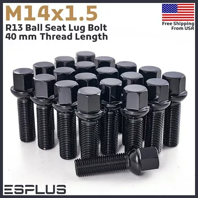 [10PC]M14X1.5 Black Wheel Lug Bolt 40mm Shank Fit Volkswagen With 10-14mm Spacer • $22.49