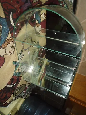 Rare Vintage Mirror Glass  Display Shelfs Domed Top Wall Hanging • $135