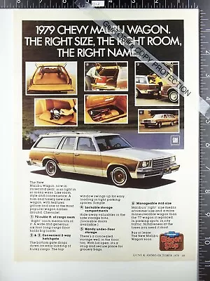 1979 Chevelle Malibu Station Wagon Ad Woody Fender Door Bumper Grille Hood Shot • $10.50