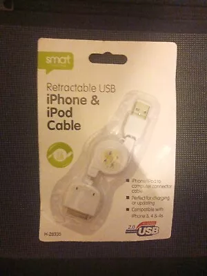 Retractable USB IPhone & IPod Cable • £2