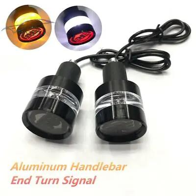 2X Dual Motorcycle DRL Turn Signal LED Light Indicator Blinker Handle Bar End • $15.91