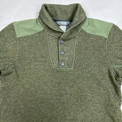 Mountain Hardwear Sweater Mens Small Green Commando Military Elbow Wool Hiking • $49.95