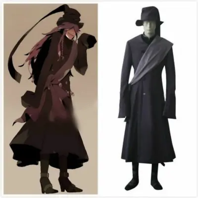 Black Butler Kuroshitsuji Undertaker Full Set Cosplay Costume Outfit Halloween • £64.44