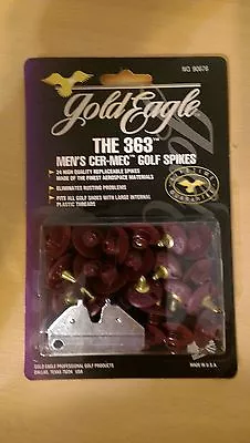 Package Of 24 Gold Eagle 363 Plastic Thread CER-MEC Metal Tip Golf Spikes 90676 • $9.95