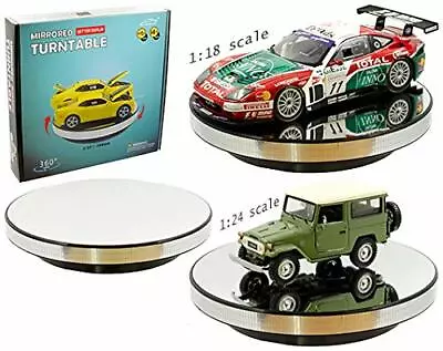 10  Motorized Rotary Mirrored Turntable Display Stand Diecast Models Jewelry • $39.98