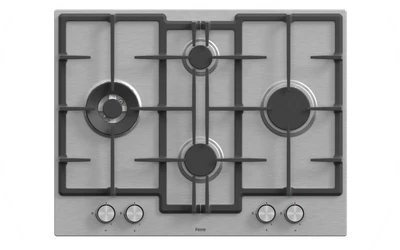 £149.99 • Buy Ferre 65cm Built-in Gas Hob - 4 Burners - Cast Iron Pan Supports - Steel Glass