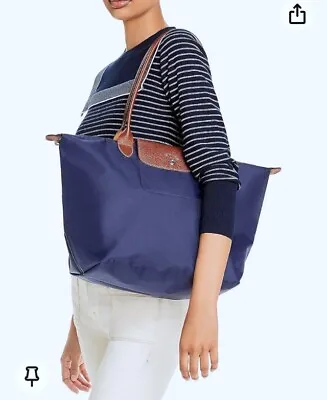 Longchamp Le Pliage Nylon Large Tote Bag Navy Blue • $63