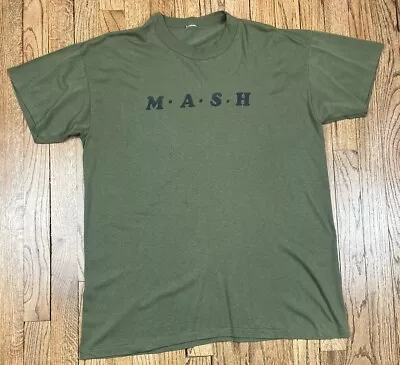 Vintage MASH T Shirt 1981 4077th Single Stitch Rare Army Green Size Medium • $20