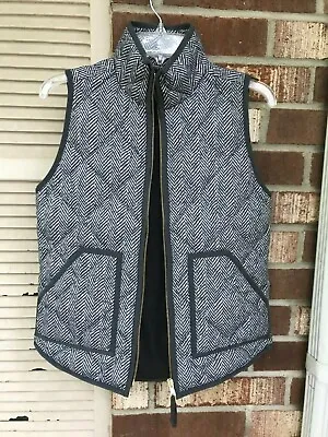 J. Crew Womens Herringbone Quilted Down Vest Xs Jacket Coat • $45
