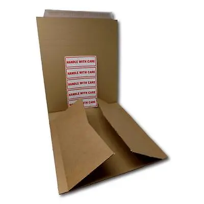 25 12  150gsm B-Flute Record LP Vinyl Strong Peel Seal Corrugated Card Mailers • £29.53