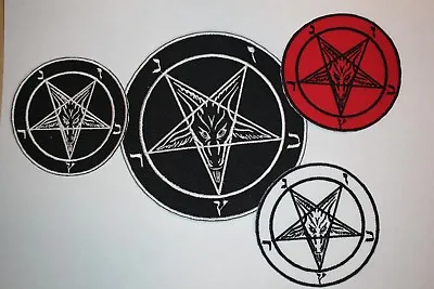 PENTAGRAM Iron-on Embroidered Patch - LARGE OR SMALL Witch Pagan Biker Devil  • £2.95