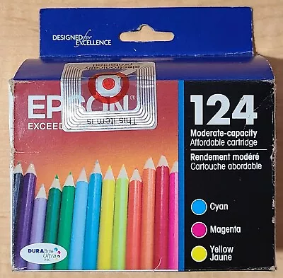 Genuine Epson 124 Cyan Magenta Yellow Ink Cartridges New In Box Exp 09/19 • $20.40