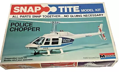 1979 Monogram Police Chopper Helicopter # 1009 Snap Tite Model Kit 1/72 • $34.95