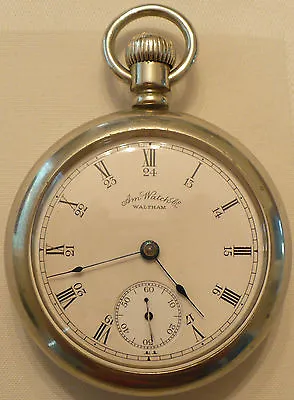Antique 1888 American Waltham Watch Co Silveroid Pocket Watch 18 Sz Working  • £221.18