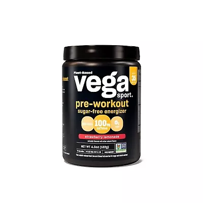 VEGA Sport Sugar Free Energizer Strawberry Lemonade Pre-Workout 16.1 Oz • $29.99