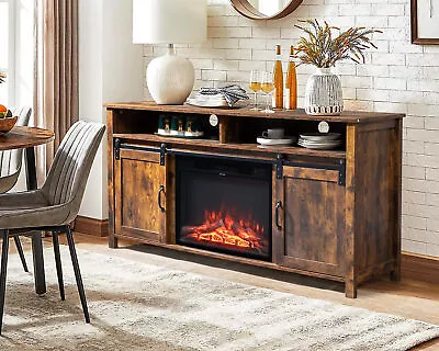 TV Stand For 65+ Inch TV Entertainment Center With 23'' FireplaceWood Console • $299.99
