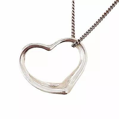 Tiffany Co. Elsa Peretti Open Heart Necklace Pendant Sv925 Sterling • $209.07
