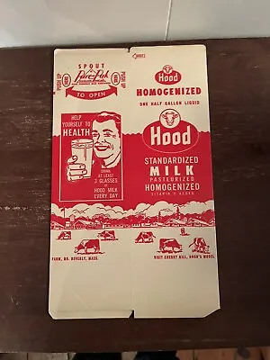 1950's Vintage Quart Wax Milk Carton-mint Never Used Hood Beverly Ma • $9.95