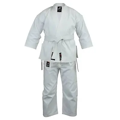 Playwell Karate Cotton Uniform White 8.5oz Adults Gi Students Suit Outfit • £34.99