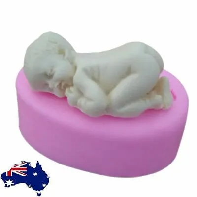 3D Sleep Baby Shower Fondant Molds DIY Chocolate Cake Mold  Silicone Mould Cake • $9.47