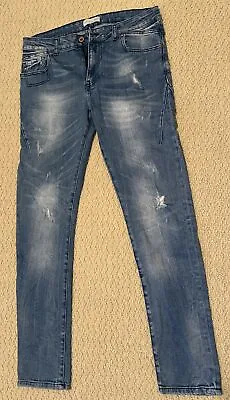 Zara Man Denim Medium Wash Extra Slim Jeans  Size:34 “free Ship” 70% • $22.99