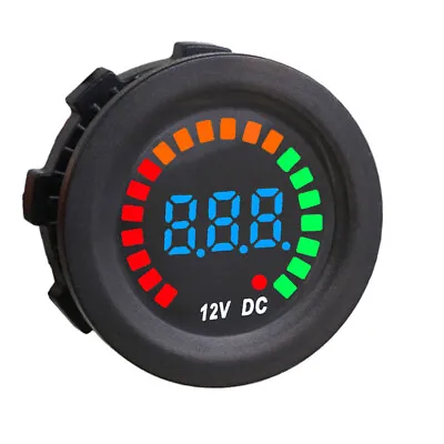 LED Digital Color Display Voltmeter Volt Panel Meter For 12V Motorcycle Car • £8.49