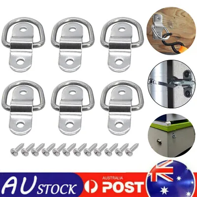 $26.99 • Buy 6PCS Stainless Folding D Ring Tie Down Lashing Point Anchor Fixing Cleat Plate