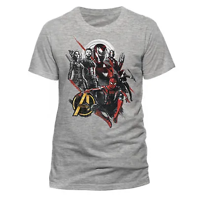 Marvel Comics: Avengers Infinity War Symbol Character Collage Grey T-shirt • £12.99