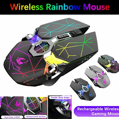 $23.65 • Buy LED Wireless Gaming Mouse USB Ergonomic Optical For PC Laptop Rechargeable Mice
