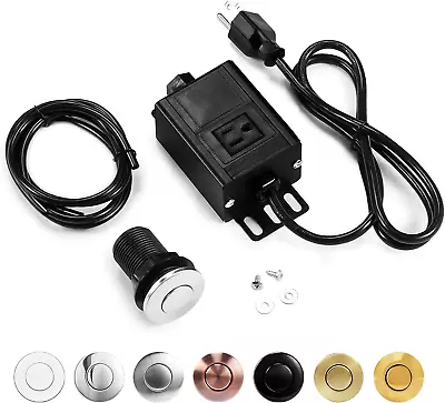 Garbage Disposal Air Switch Kit Sink Top Waste Disposer SHORT POLISHED Stainles • £43.17