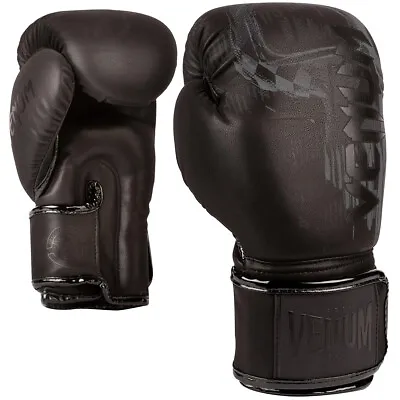 Venum Skull Hook And Loop Boxing Gloves - Black/Black • $74.75