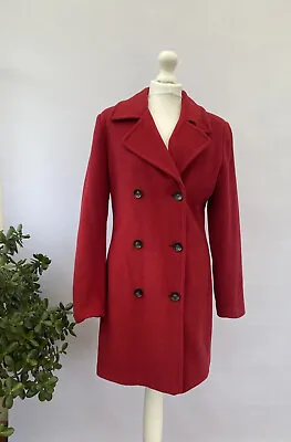 Ladies Olsen Lambswool & Angora Ref Wool Double Breasted Lined Coat  UK 12 • £17.99