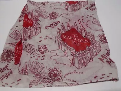 Marauder's Map Infinity Scarf Red And Beige 24  X 35  (70  Around) Harry Potter • $10.19