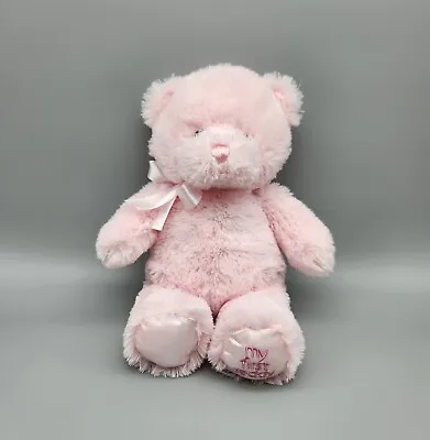 Baby Gund My First Pink Teddy Bear Plush 10  Stuffed Animal Toy Bow Sewn Eyes  • $7.99