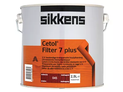 £99.72 • Buy Sikkens Cetol Filter 7 Plus Translucent Woodstain Mahogany 2.5 Litre SIKCF7PM25