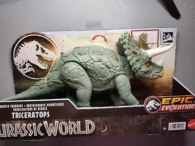 Jurassic World Epic Evolution TRICERATOPS Gigantic Trackers 12  Dinosaur 2023 • $1.25