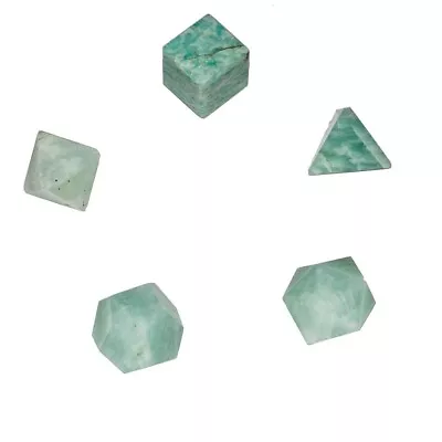 Green Aventurine 5 Stones Sacred Geometry Sets Gemstone Platonic Solid Top Grad • $24.99