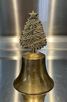 Vintage Mid Century Brass Christmas Tree Hand Bell  • $15.99